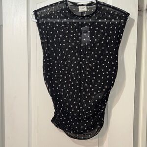 Abercrombie Black and White Polka Dot Blouse